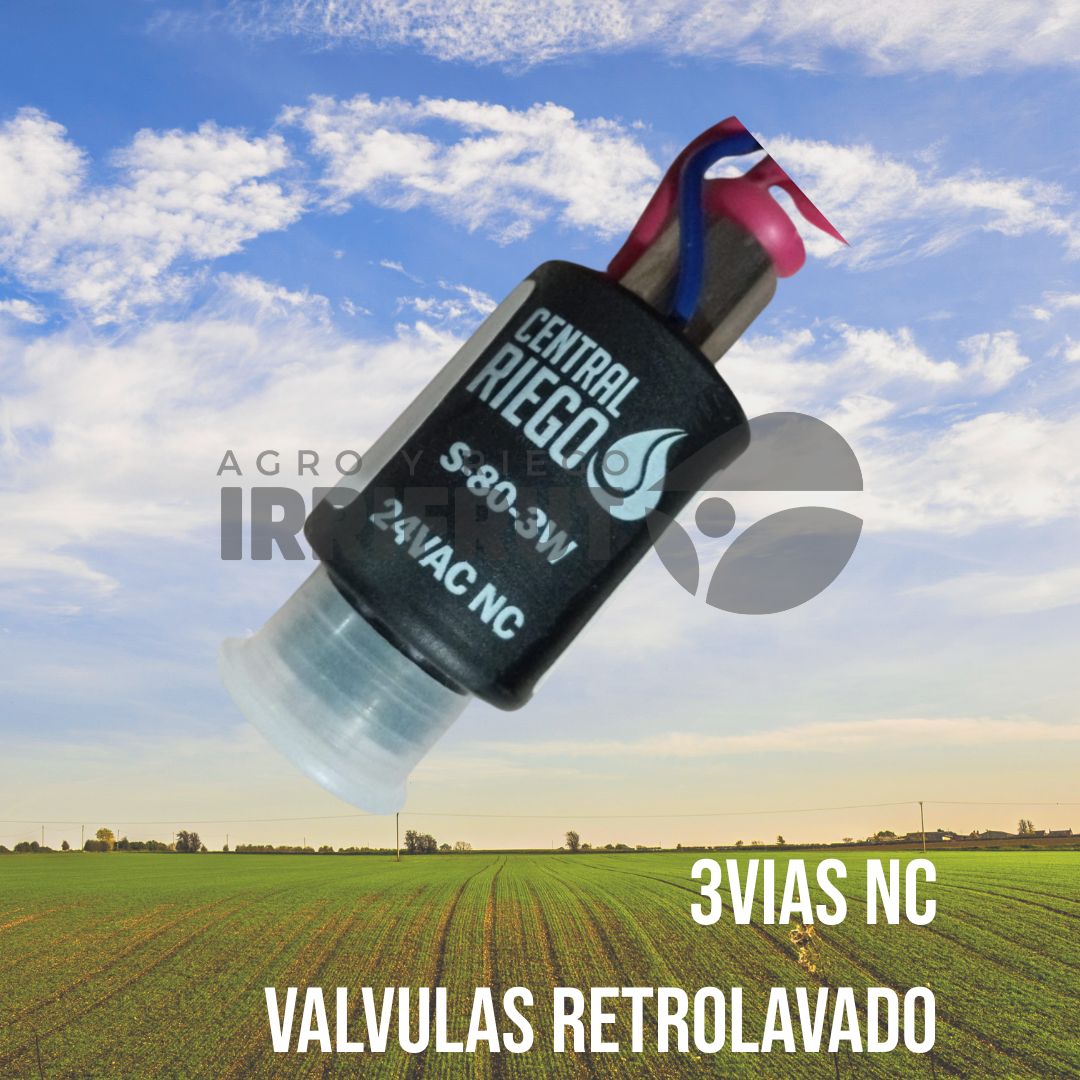 Solenoide 3vias 3W 24V AC NC CENTRAL RIEGO