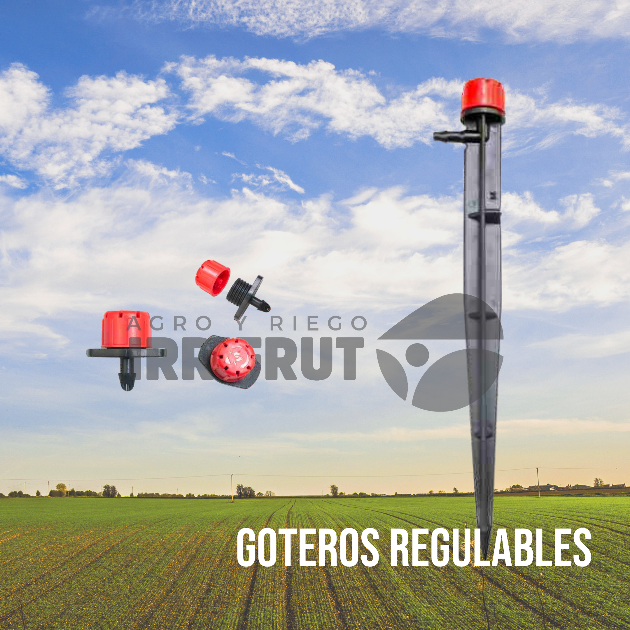 Estaca Gotero R70 Regulable, 0 - 70 l/h (Rojo) pack 25 unid