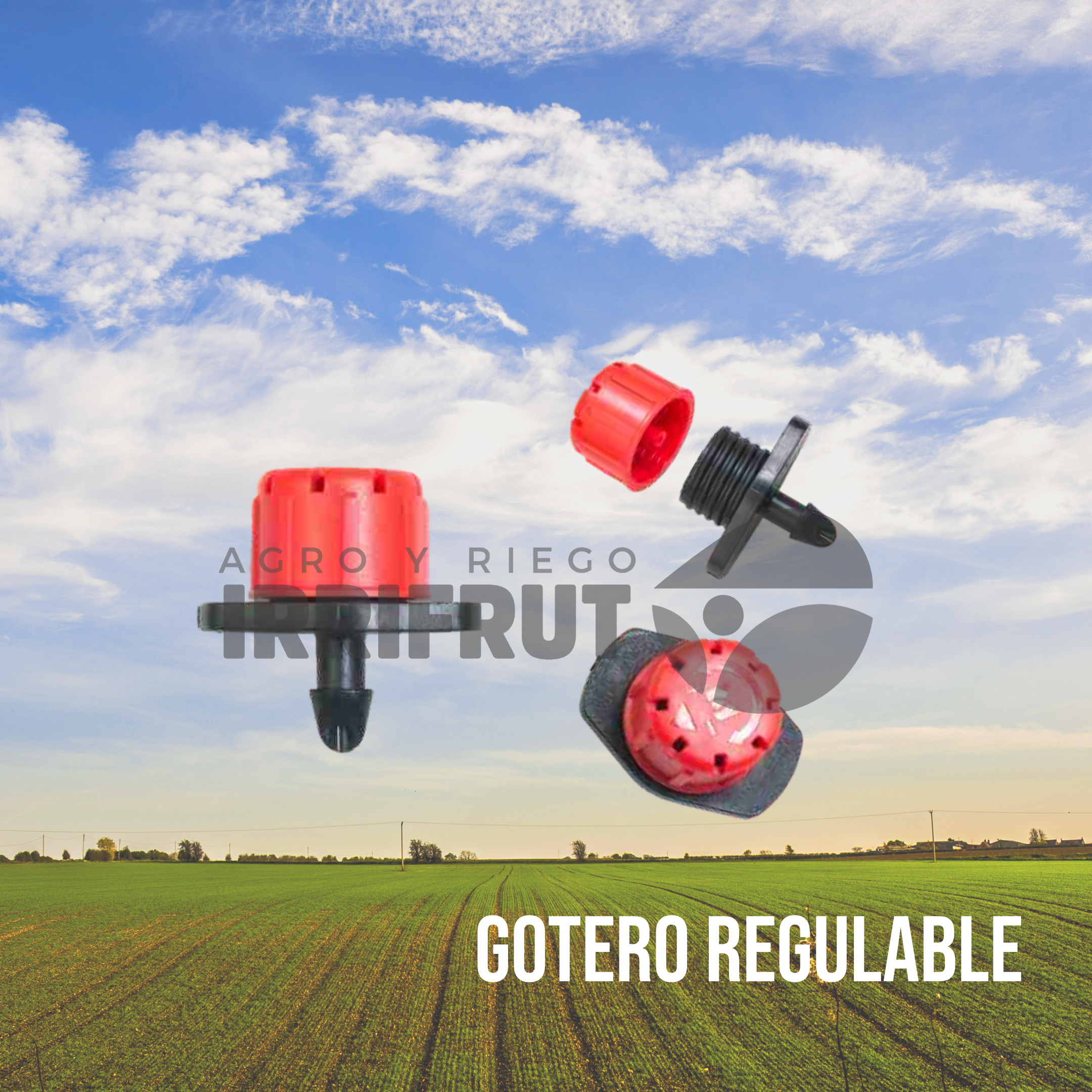 Gotero R70 Regulable, 0 - 70 l/h (Rojo) pack 25 unid